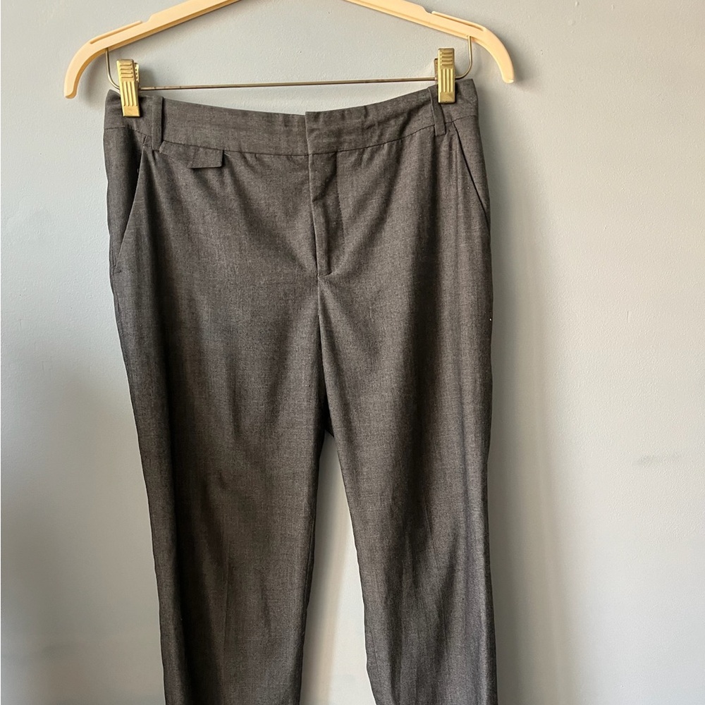 Zara grey zippered button hook tapered trousers size Small